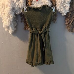 Green Ruffled Sleeveless Dress